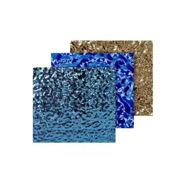 Modern Water Ripple Corrugated Wall Panel PVD Design Lobby Facade Decorative Metal Stainless Steel Sheet